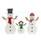 Set of 3 Snowmen with Warm White LED Lights Indoor Outdoor Christmas Decoration Height 48", 42" and 24"